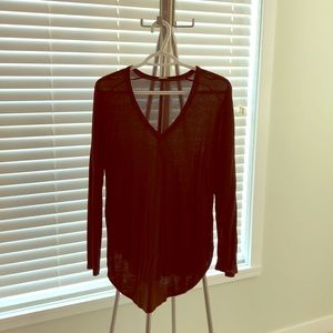 Aritzia Sheer v neck shirt
